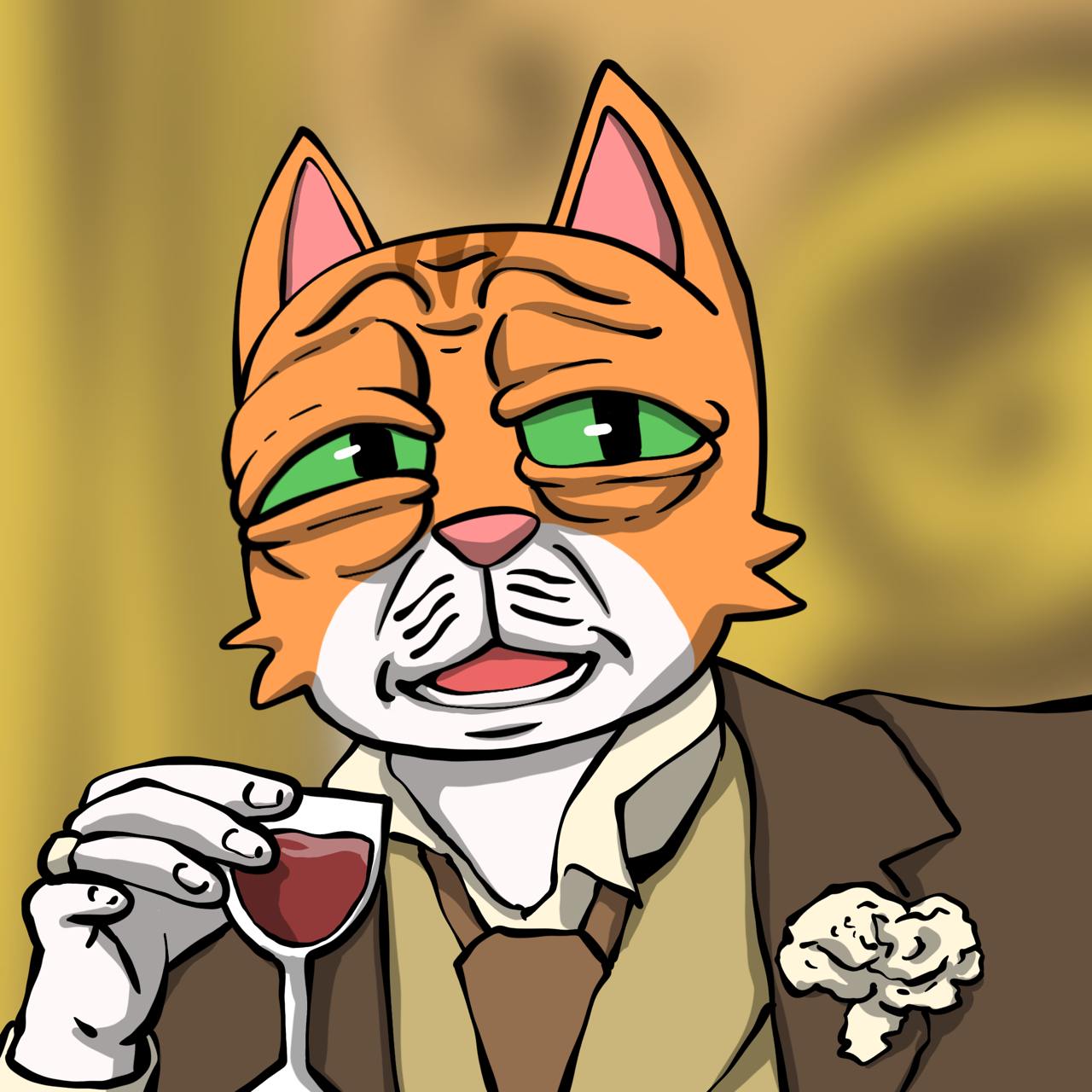 Kai Cat drinking wine